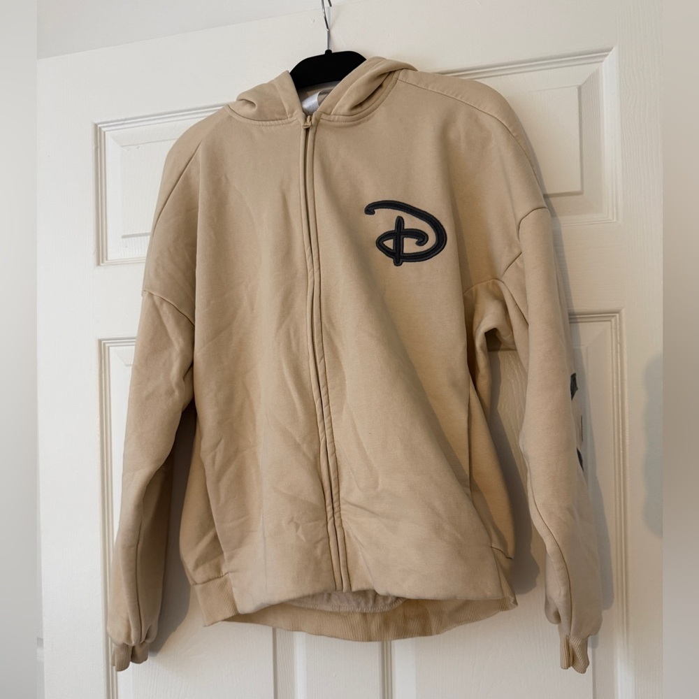 Disney Cream Hoodie with Black Logo